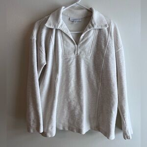 PureJill Organic Cotton White Pullover Sweater